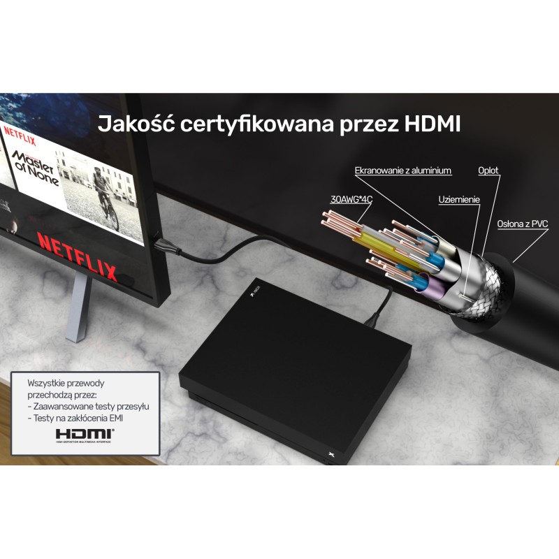 Unitek Certyfikowany przewód HDMI 2.0 1,5m C1047GB