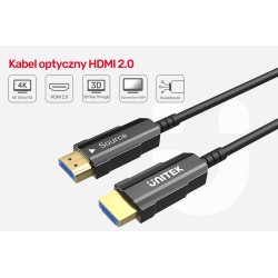 Unitek Kabel optyczny HDMI 2.0 AOC 4K 60Hz 30 m
