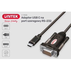 UNITEK Y-1105K ADAPTER USB-C 1X RS-232 | PartsPC.pl