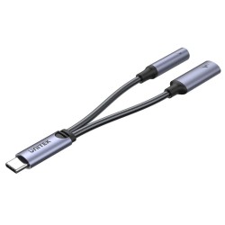 Unitek Adapter USB-C na minijack 3,5mm i USB-C 60W | PartsPC.pl