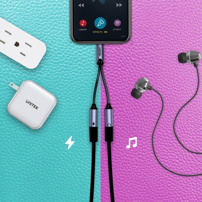 Unitek Adapter USB-C na 2 x port USB-C audio i 18W | PartsPC.pl
