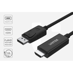 Kabel przejściówka Unitek Y-5118CA Displayport to HDMI 1,5m… | PartsPC.pl
