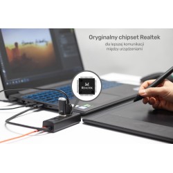 Hub USB Unitek Y-3089 4xUSB 3.0 czarny | PartsPC.pl