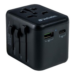 Adapter podróżny Verbatim UTA-02 globalny 1xUSB-C PD 20W, 1x… | PartsPC.pl