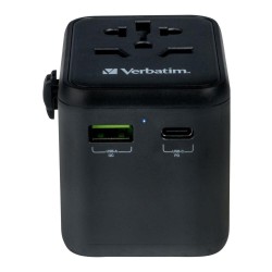 Adapter podróżny Verbatim UTA-02 globalny 1xUSB-C PD 20W, 1x… | PartsPC.pl