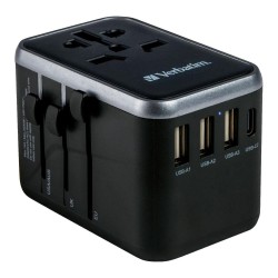 Adapter podróżny Verbatim UTA-04 globalny 1xUSB-C PD 61W QC … | PartsPC.pl