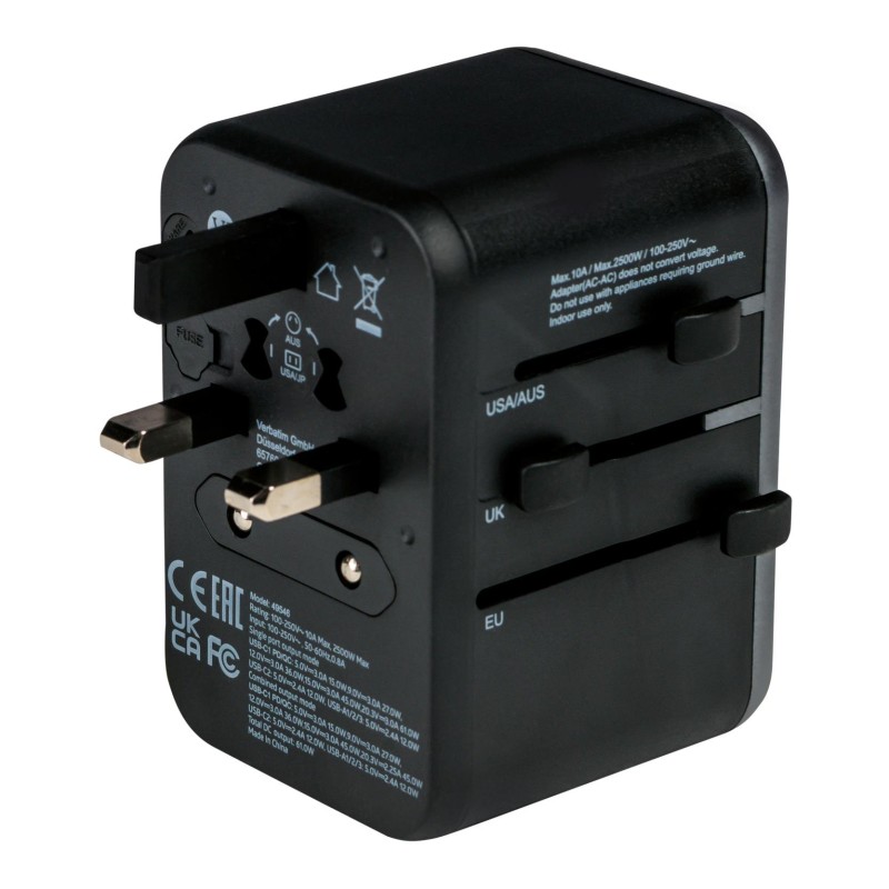 Adapter podróżny Verbatim UTA-04 globalny 1xUSB-C PD 61W QC … | PartsPC.pl
