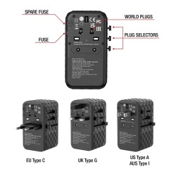 Adapter podróżny Verbatim UTA-06 GaN III globalny 2xUSB-C PD… | PartsPC.pl