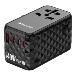 Adapter podróżny Verbatim UTA-10 GaN III globalny 2xUSB-C PD… | PartsPC.pl