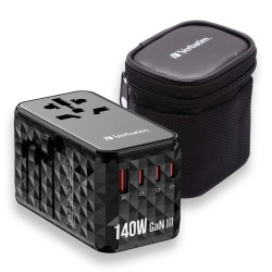 Adapter podróżny Verbatim UTA-10 GaN III globalny 2xUSB-C PD… | PartsPC.pl