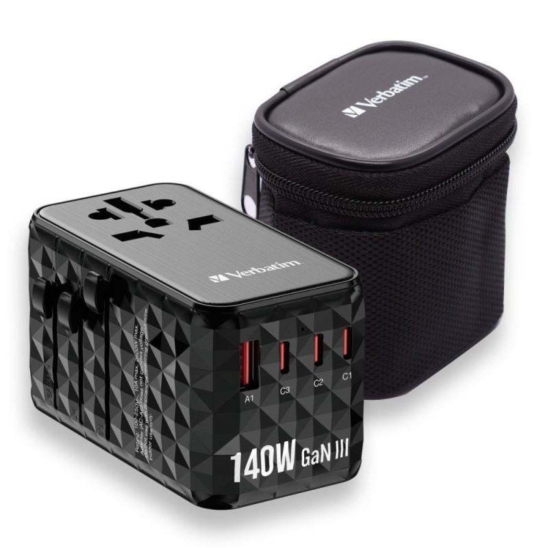 Adapter podróżny Verbatim UTA-10 GaN III globalny 2xUSB-C PD… | PartsPC.pl