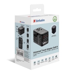 Adapter podróżny Verbatim UTA-10 GaN III globalny 2xUSB-C PD… | PartsPC.pl