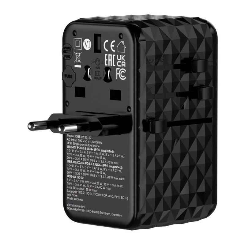 Adapter podróżny Verbatim Charge 'n' Travel GaN III globalny… | PartsPC.pl