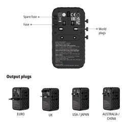 Adapter podróżny Verbatim Charge 'n' Travel GaN III globalny… | PartsPC.pl