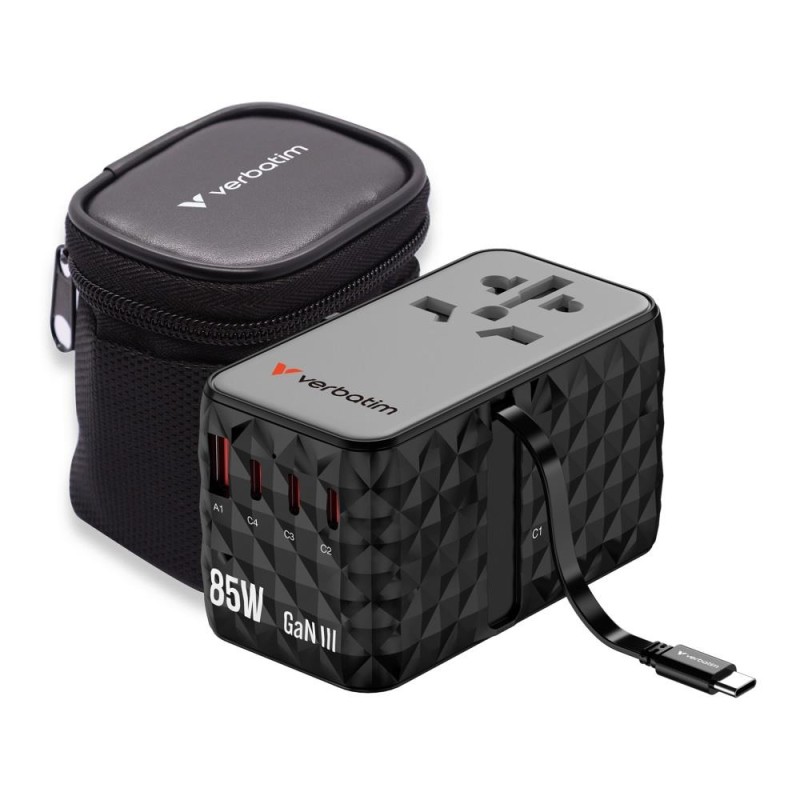 Adapter podróżny Verbatim Charge 'n' Travel GaN III globalny… | PartsPC.pl
