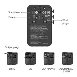 Adapter podróżny Verbatim Charge 'n' Travel GaN III globalny… | PartsPC.pl