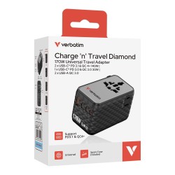 Adapter podróżny Verbatim Charge 'n' Travel GaN III globalny… | PartsPC.pl