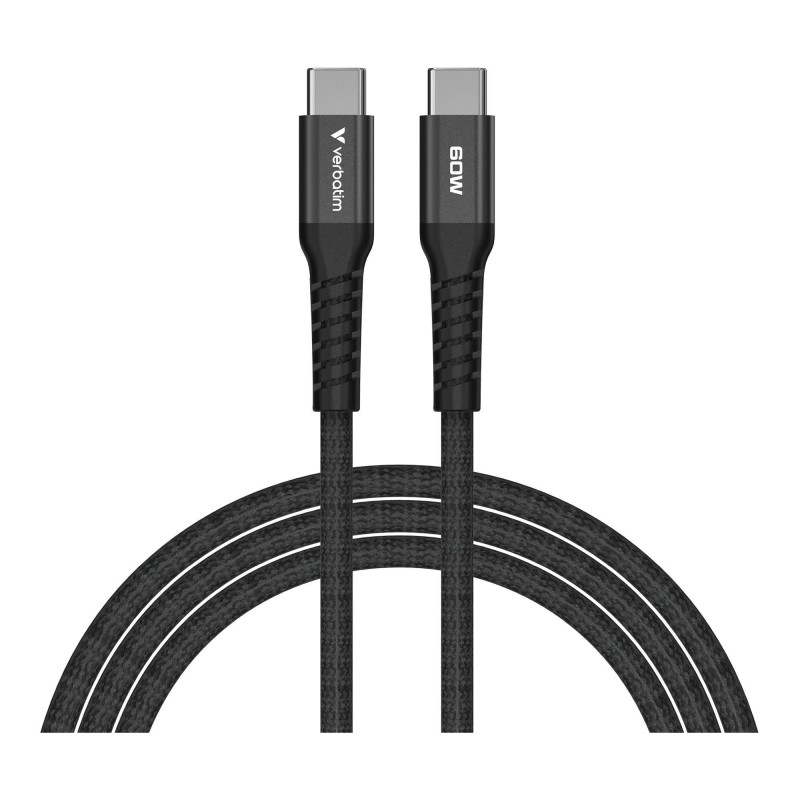 Kabel Verbatim USB-C(M) - USB-C(M) 1,2m, 60W, PD, czarny | PartsPC.pl