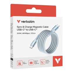 Kabel Verbatim USB-C(M) - USB-C(M) 1,2m, 100W, PD, niebieski… | PartsPC.pl