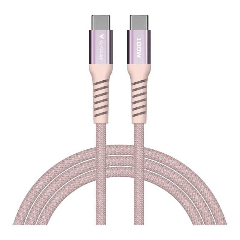 Kabel Verbatim USB-C(M) - USB-C(M) 1,2m, 100W, PD, różowy | PartsPC.pl