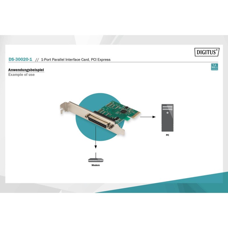 Kontroler LPT DIGITUS PCIe, 1x Parallel/LPT, Low Profile, Ch… | PartsPC.pl