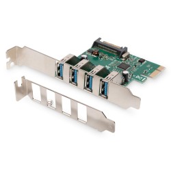 Kontroler USB 3.0 DIGITUS PCIe, 4x USB 3.0, Chipset VL805 | PartsPC.pl