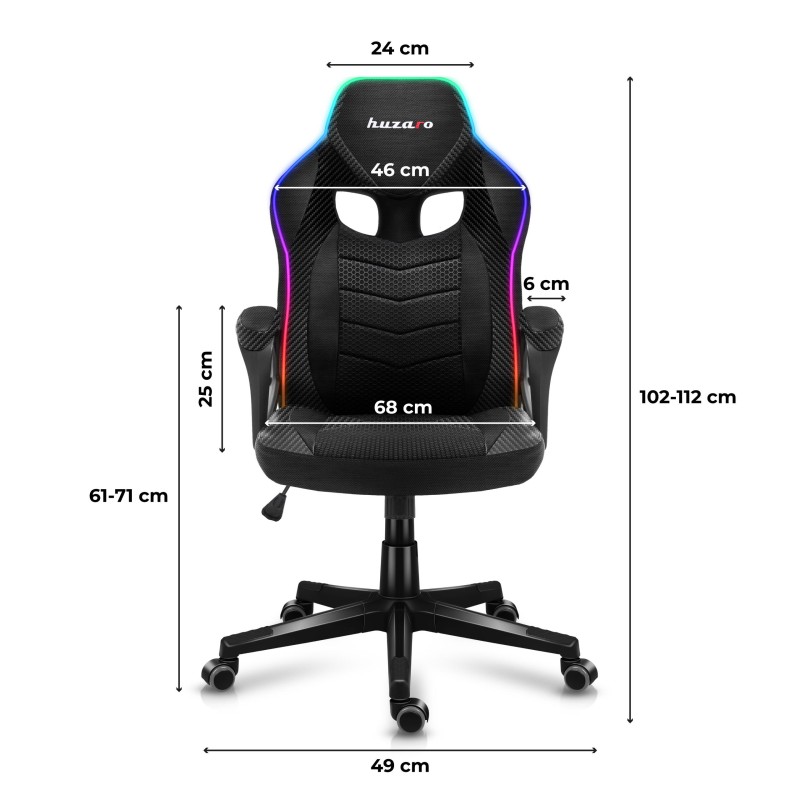 Fotel gamingowy Huzaro FORCE 2.5 RGB Carbon Mesh | PartsPC.pl