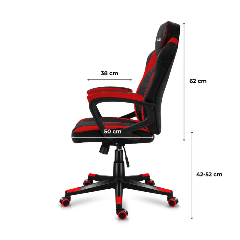 Fotel gamingowy Huzaro FORCE 2.5 Red Mesh | PartsPC.pl
