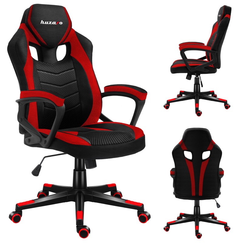 Fotel gamingowy Huzaro FORCE 2.5 Red Mesh | PartsPC.pl