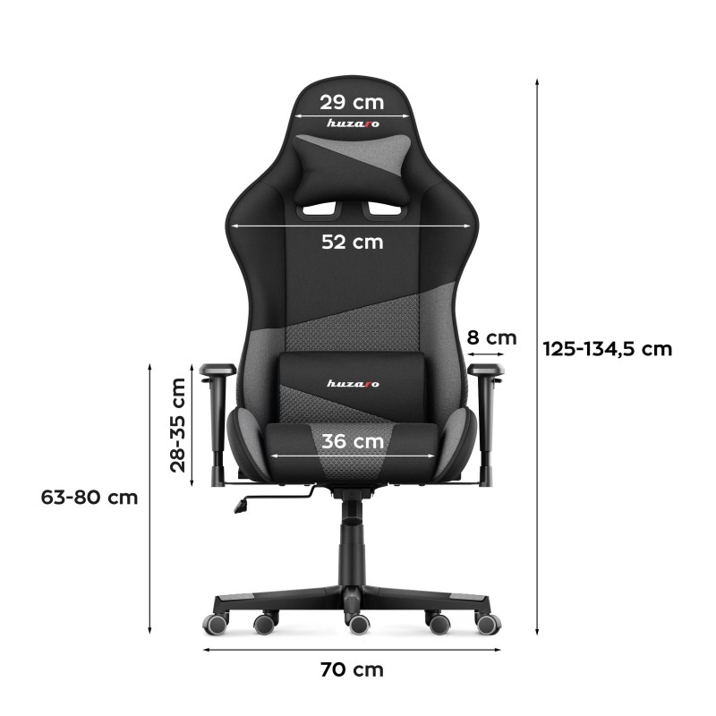 Fotel Gamingowy Huzaro Force 6.2 Grey Mesh | PartsPC.pl