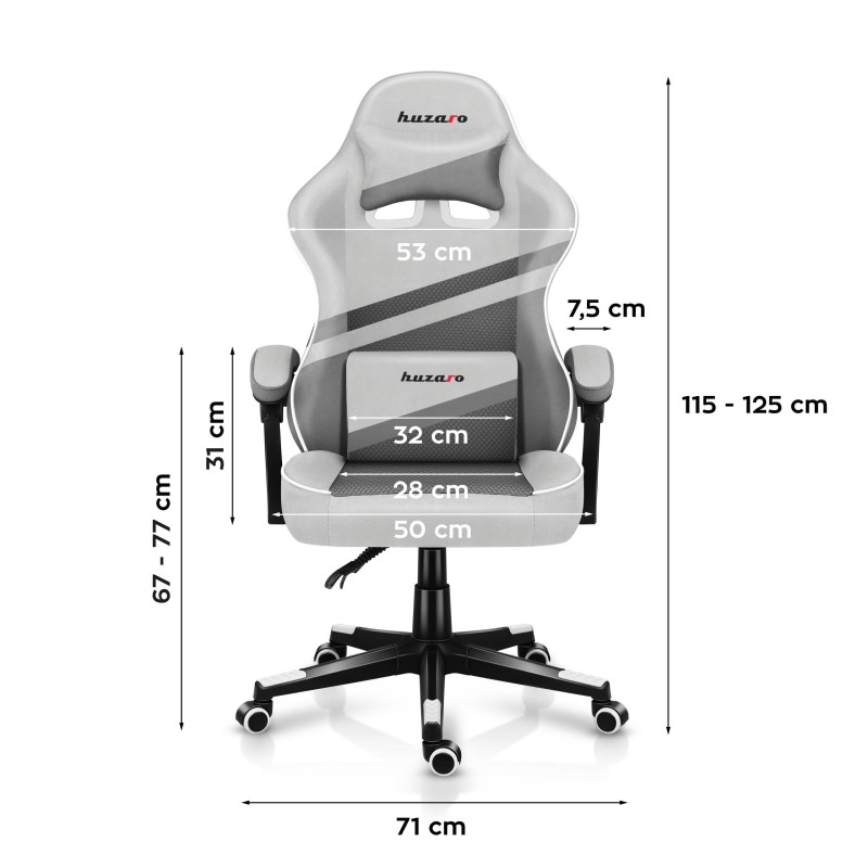 Fotel gamingowy Huzaro Force 4.4 White Mesh | PartsPC.pl