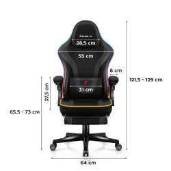 Fotel gamingowy Huzaro Force 4.6 RGB Black Mesh | PartsPC.pl