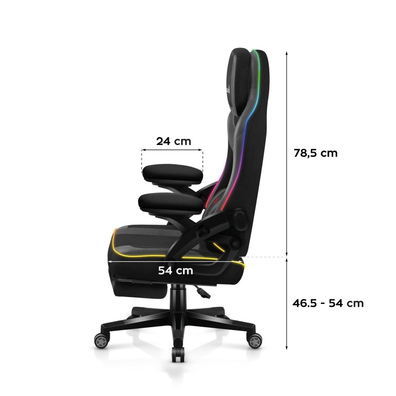 Fotel gamingowy Huzaro Force 4.6 RGB Black Mesh | PartsPC.pl