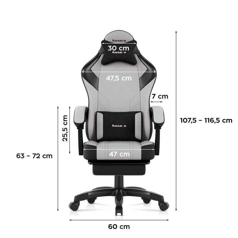 Fotel gamingowy Huzaro Force 3.7 Grey | PartsPC.pl