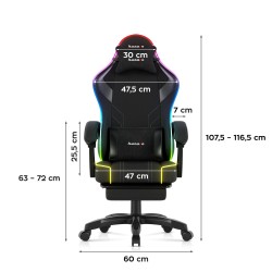 Fotel gamingowy Huzaro Force 3.7 RGB Black | PartsPC.pl