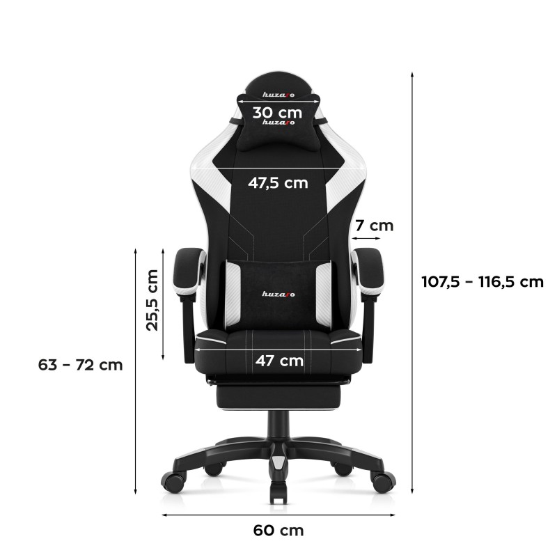 Fotel gamingowy Huzaro Force 3.7 White Carbon | PartsPC.pl