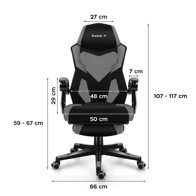 Fotel gamingowy Huzaro Combat 3.1 Grey | PartsPC.pl