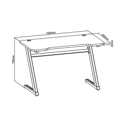 Maclean Biurko Gamingowe Czarne 50kg Max NANORS RS120 | PartsPC.pl