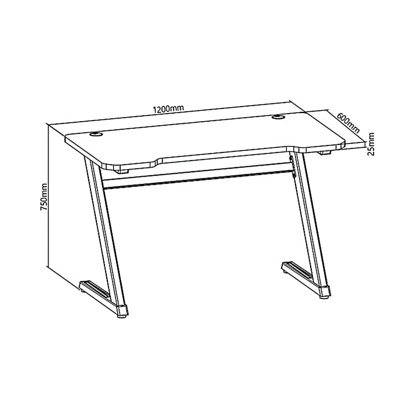 Maclean Biurko Gamingowe Czarne 50kg Max NANORS RS120 | PartsPC.pl
