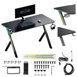 Maclean Biurko gamingowe NanoRS 120x60cm LED RS102 | PartsPC.pl