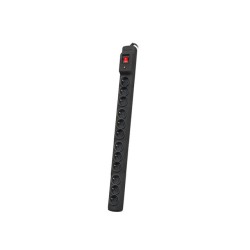 Listwa zasilająca Armac Multi M12/10A Rack 3m 12xPL, montaż pionowy, czarna