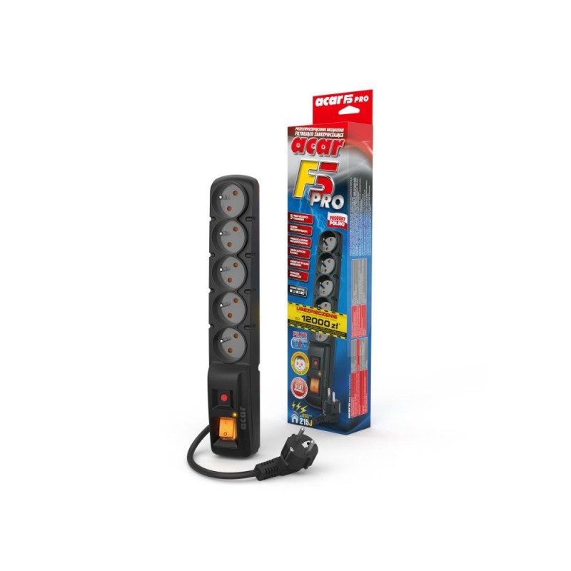 Listwa przeciwprzepięciowa Acar F5 PRO 1,5m | PartsPC.pl
