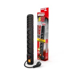 Listwa przeciwprzepięciowa Acar S10 czarna automat 1,5 m | PartsPC.pl