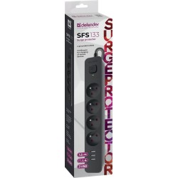 Listwa zasilająca Defender SFS 133 1,5 m, 4 gniazda, 3x USB… | PartsPC.pl