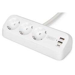 Listwa zasilająca biurkowa DIGITUS 3 gniazda Schuko, 2x USB-… | PartsPC.pl