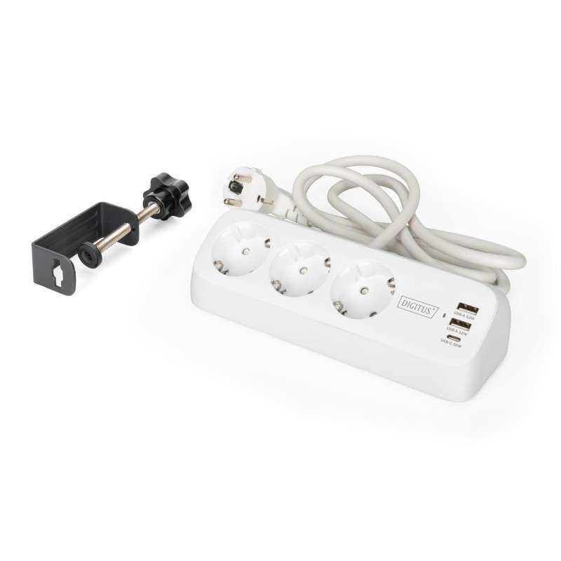 Listwa zasilająca biurkowa DIGITUS 3 gniazda Schuko, 2x USB-… | PartsPC.pl