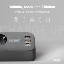 Listwa zasilająca biurkowa DIGITUS 3 gniazda Schuko, 2x USB-… | PartsPC.pl