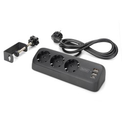 Listwa zasilająca biurkowa DIGITUS 3 gniazda Schuko, 2x USB-… | PartsPC.pl