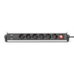 Listwa zasilająca DIGITUS biurowa 45° 6 gniazdowa 2xUSB-A 1x… | PartsPC.pl