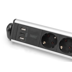 Listwa zasilająca DIGITUS biurowa 45° 6 gniazdowa 2xUSB-A 1x… | PartsPC.pl